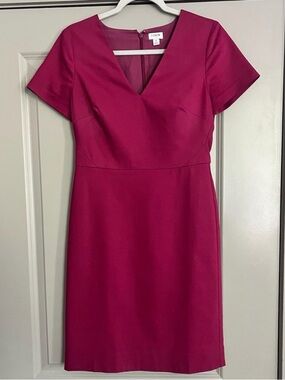 J.Crew Pink Sheath Dress V-Neck Career Cocktail Dress | Size 4